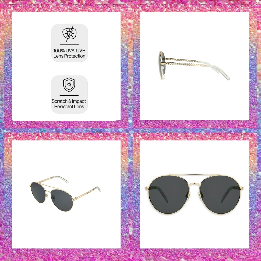 Ladies Round, Gold Sunglasses by Foster Grant - NEW